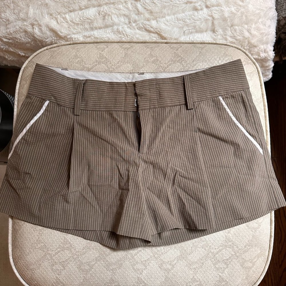 Dress Pants Brown Checkered Flat Front